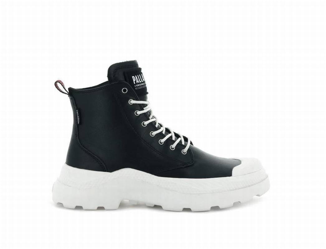 Zapatos Palladium Pallakix Mid Sk Altas Hombre - Negras/Blancas ||CATS-37645||